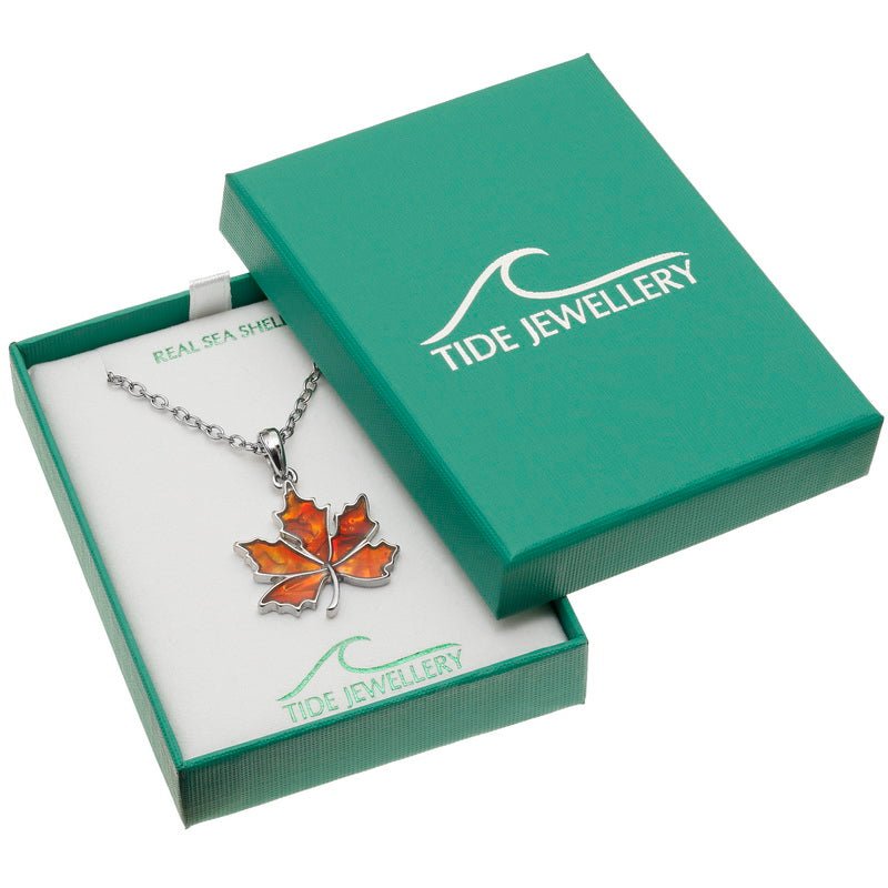 Autumn Leaf Paua Shell Necklace - Tide Jewellery from thetraditionalgiftshop.pro