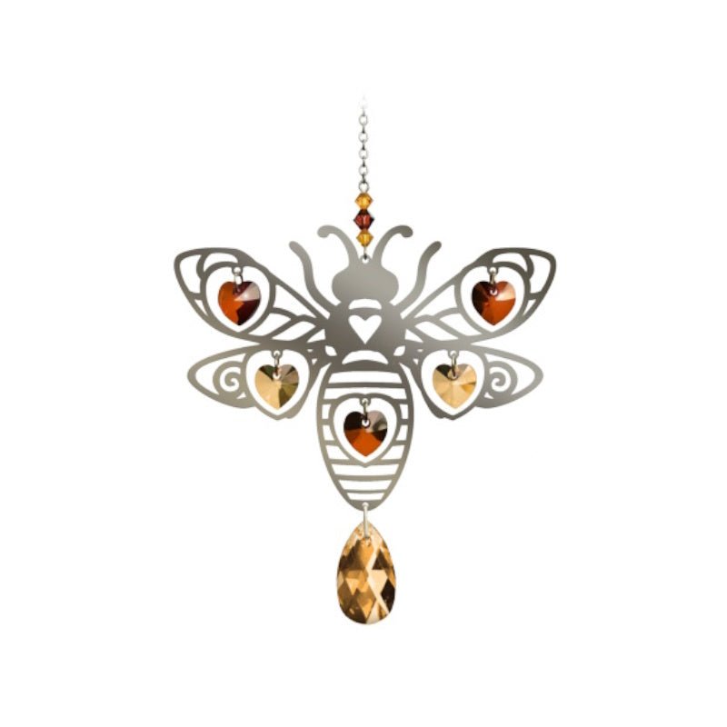 Bee (Autumn Gold) Crystal Suncatcher - Wild Things Crystal from thetraditionalgiftshop.pro