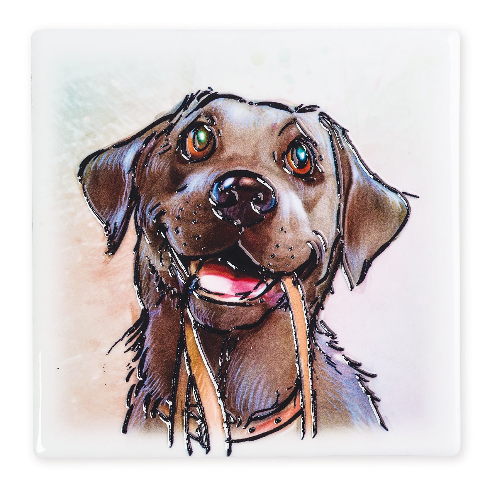Black Labrador Ceramic Art Coaster - Art of Arora from thetraditionalgiftshop.pro