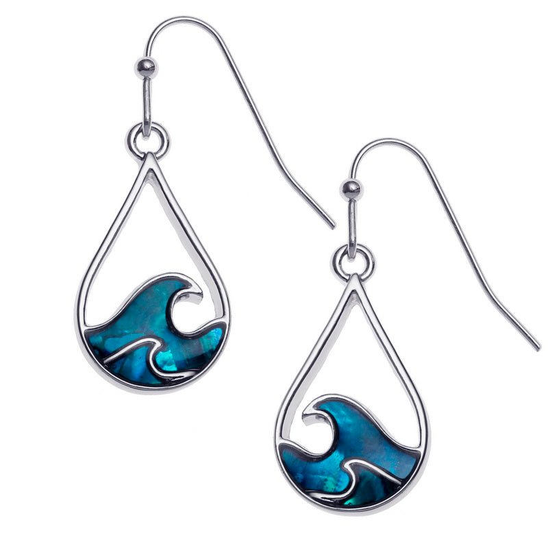 Blue Waves Paua Shell Earrings - Tide Jewellery from thetraditionalgiftshop.pro