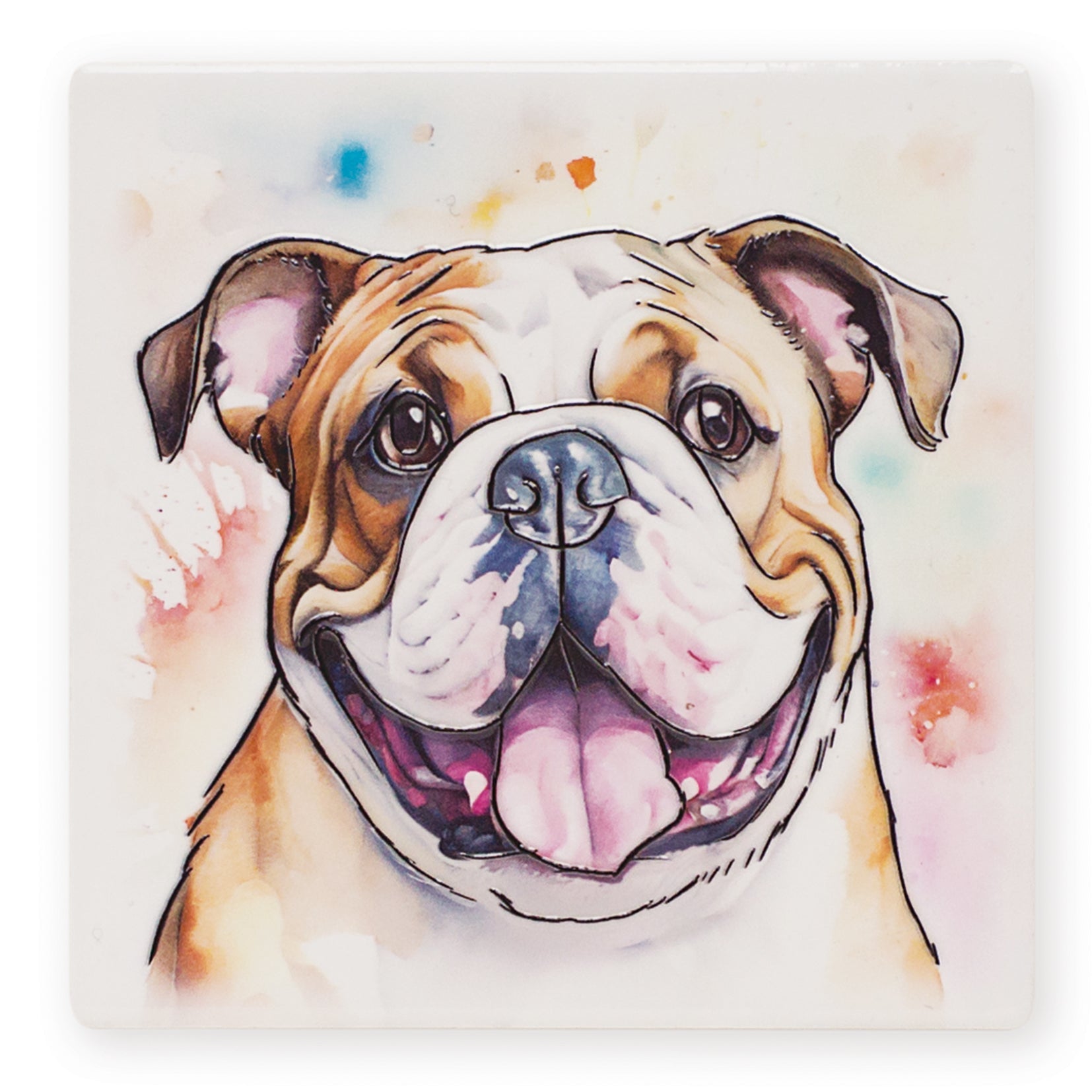 Bulldog Ceramic Art Coaster - Art of Arora from thetraditionalgiftshop.pro