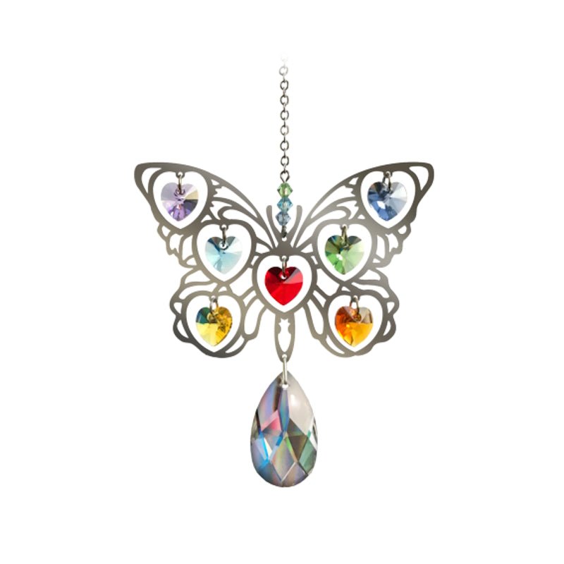 Butterfly (Rainbow) Crystal Suncatcher - Wild Things Crystal from thetraditionalgiftshop.pro