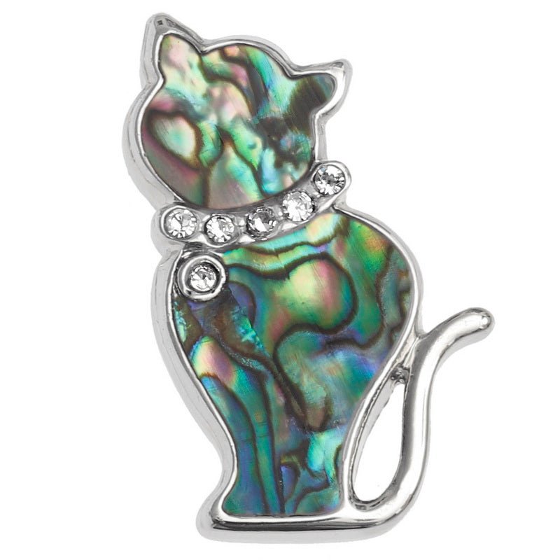 Cat Paua Shell Pin Badge - Tide Jewellery from thetraditionalgiftshop.pro