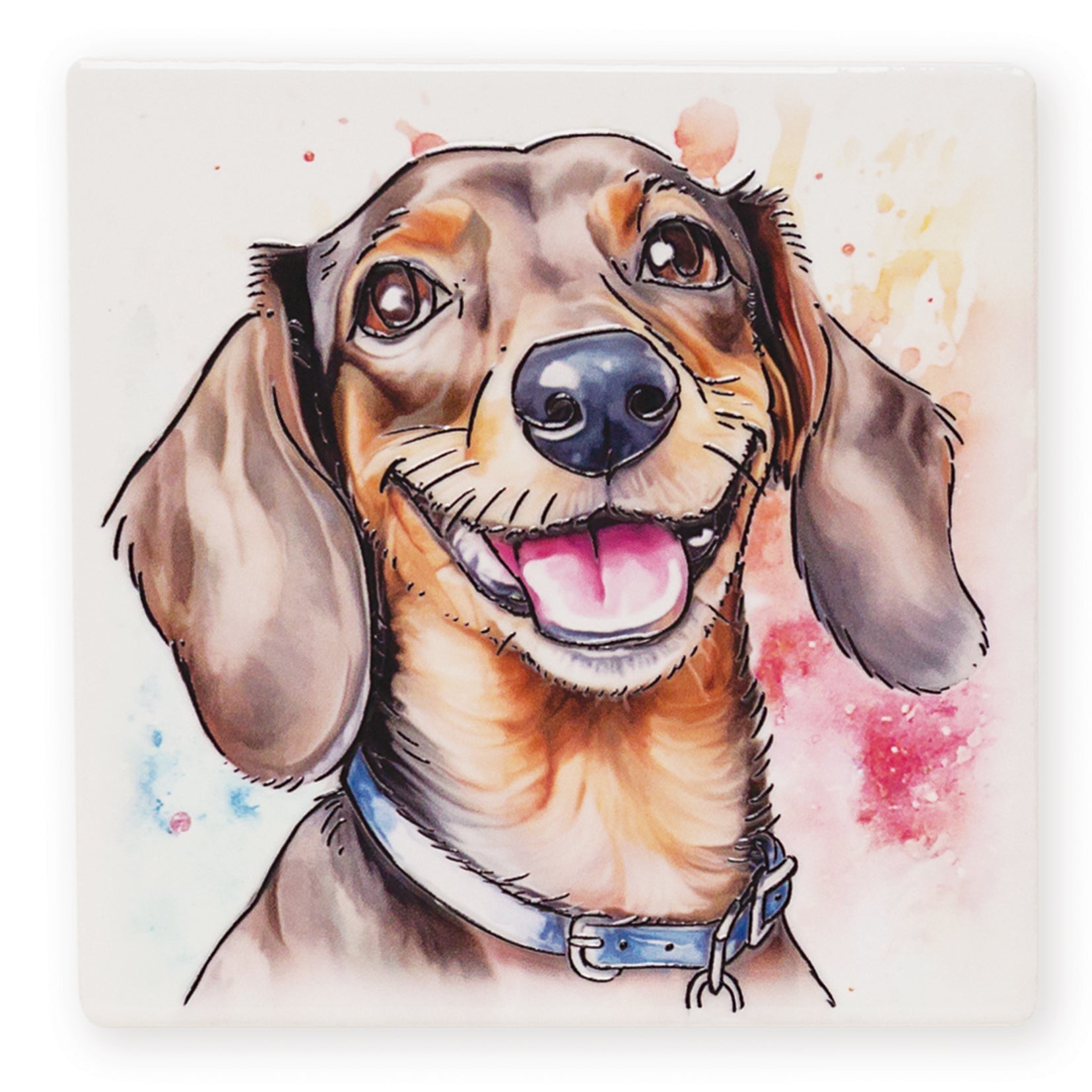 Dachshund Ceramic Art Coaster - Art of Arora from thetraditionalgiftshop.pro