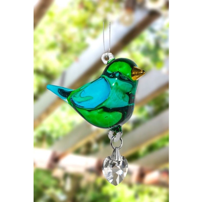 Fantasy Glass Pretty Little Bird - Emerald - Wild Things Crystal from thetraditionalgiftshop.pro
