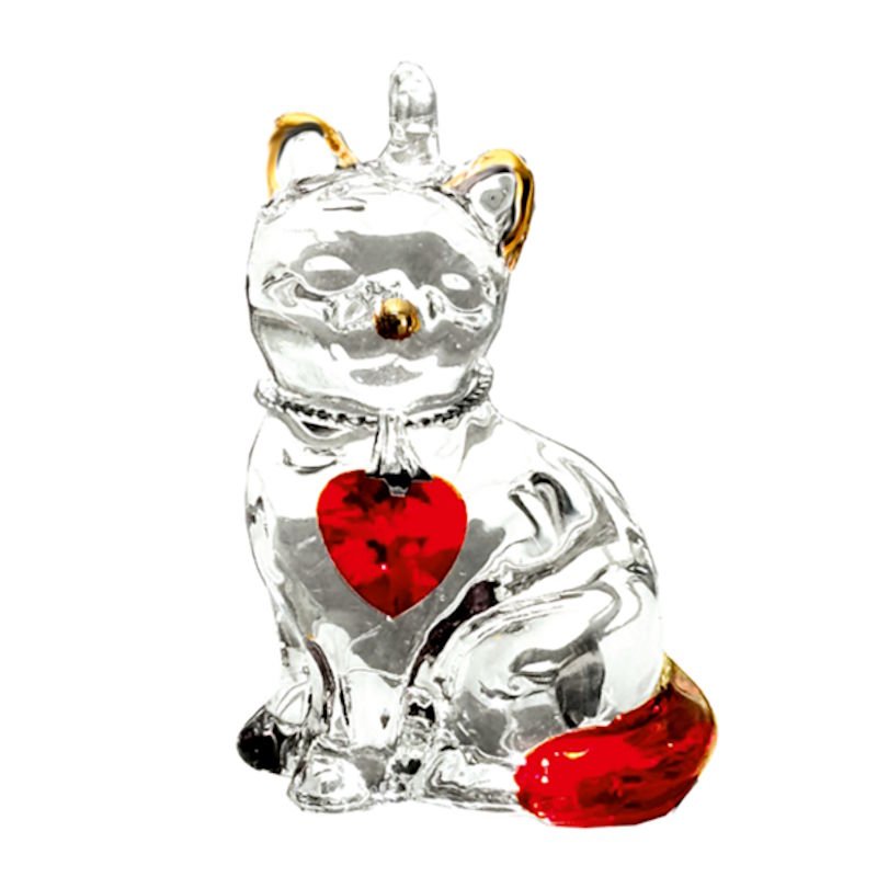 Fantasy Glass Pretty Little Kitty - Garnet - Wild Things Crystal from thetraditionalgiftshop.pro