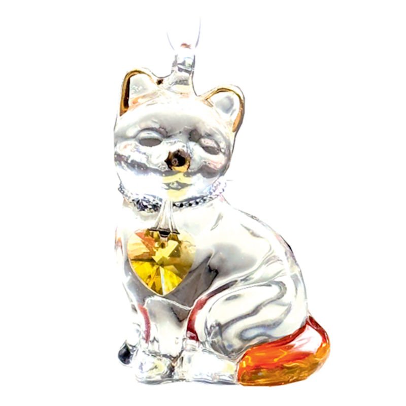 Fantasy Glass Pretty Little Kitty - Topaz - Wild Things Crystal from thetraditionalgiftshop.pro