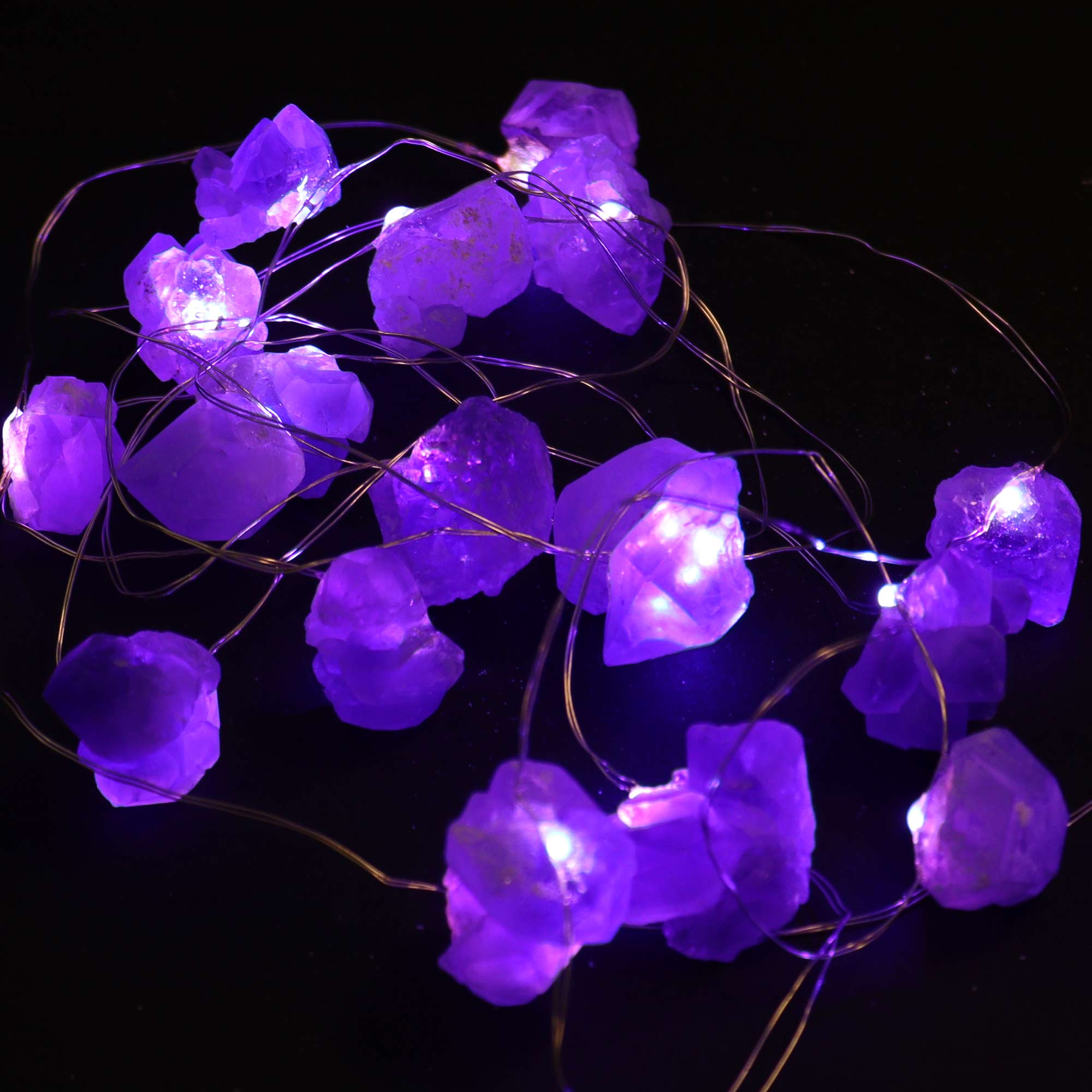 Gemstone LED String Lights - Amethyst - Gemstone Enchantment Lights from thetraditionalgiftshop.pro