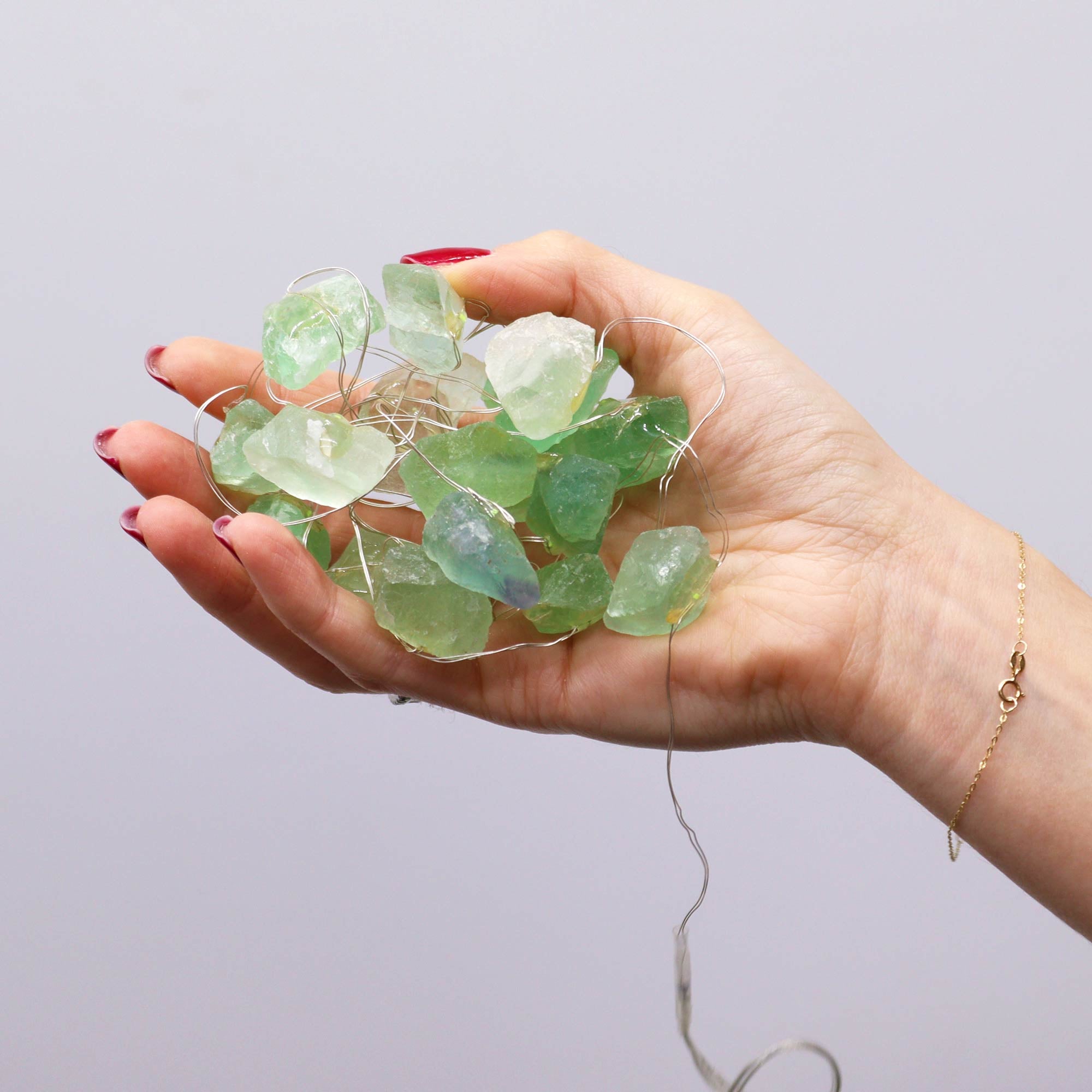 Gemstone LED String Lights - Crystal Jade - Gemstone Enchantment Lights from thetraditionalgiftshop.pro