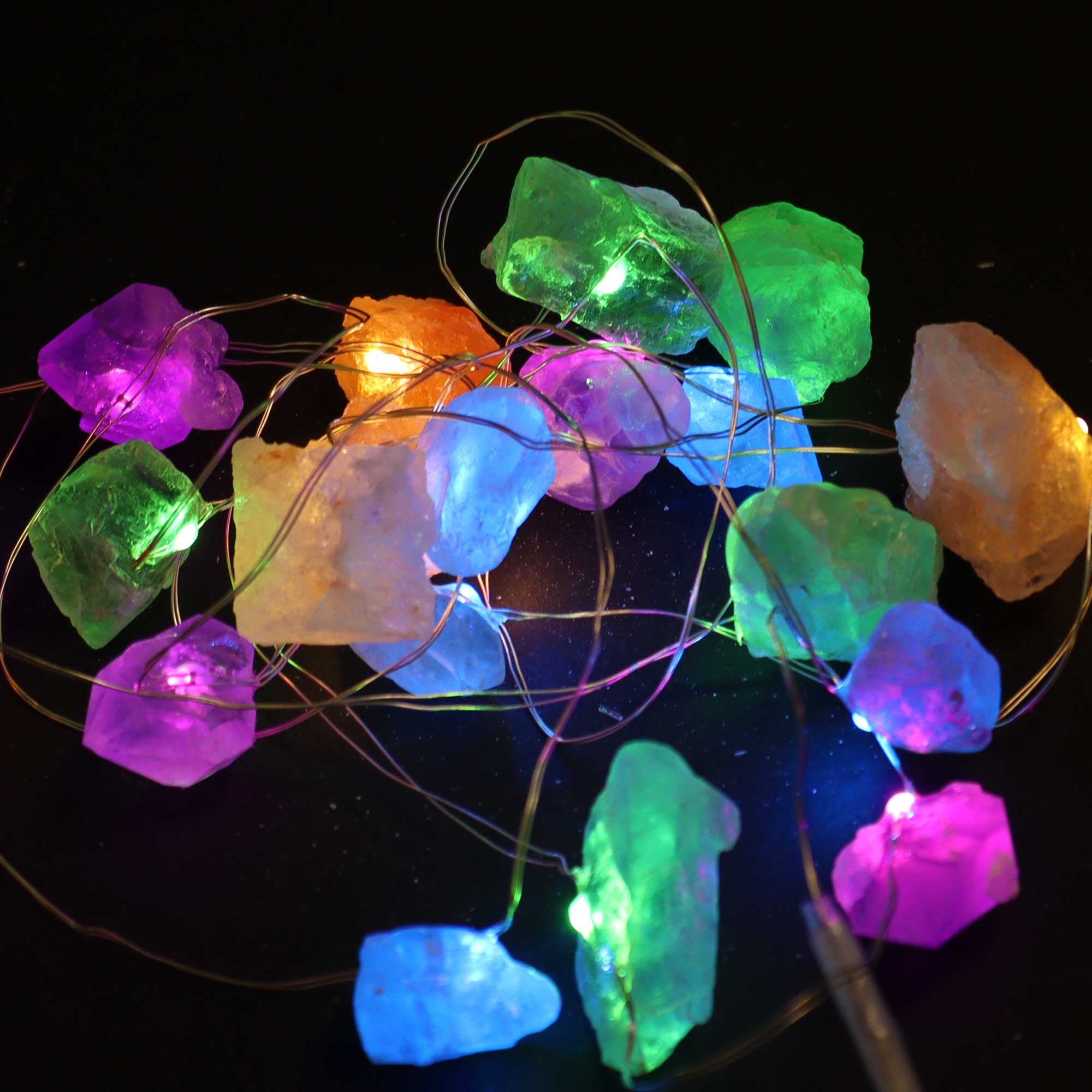 Gemstone LED String Lights - Mixed Crystals - Gemstone Enchantment Lights from thetraditionalgiftshop.pro