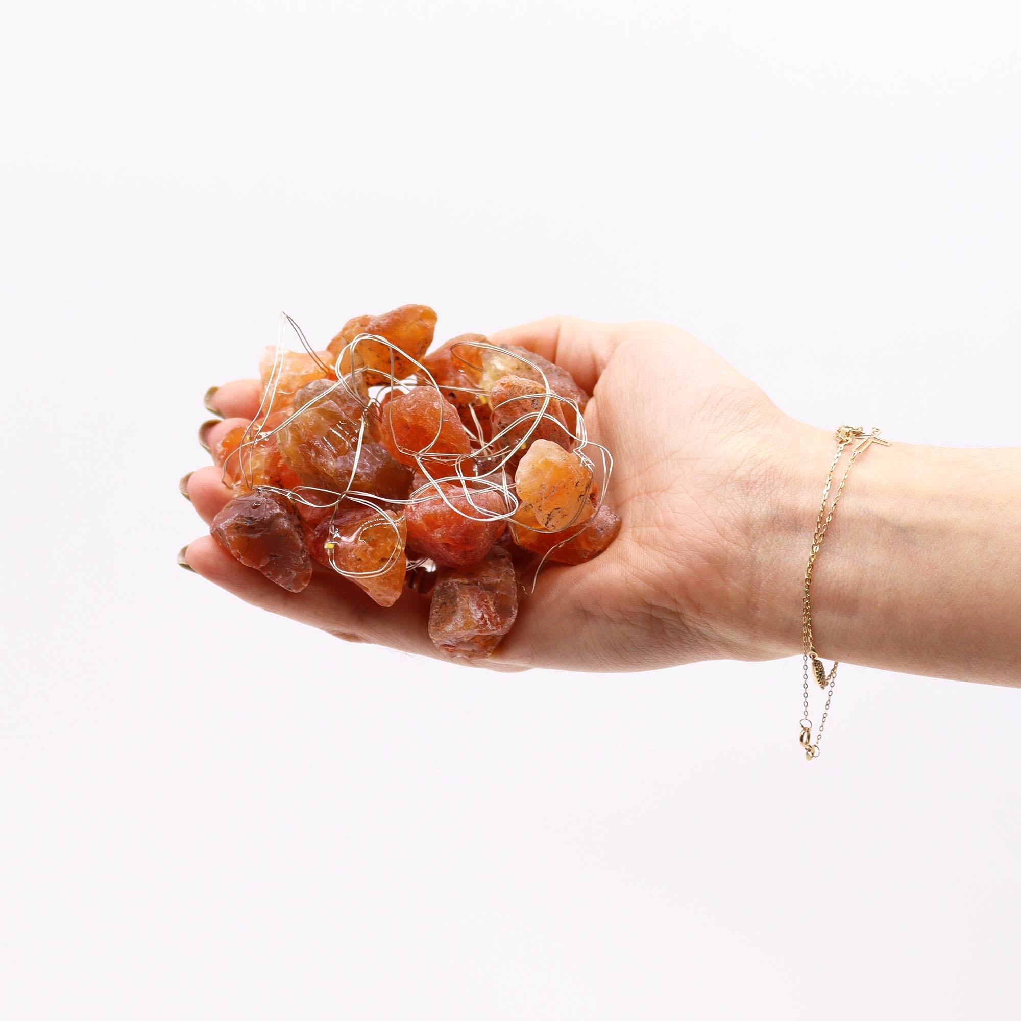 Gemstone LED String Lights - Orange Jade - Gemstone Enchantment Lights from thetraditionalgiftshop.pro
