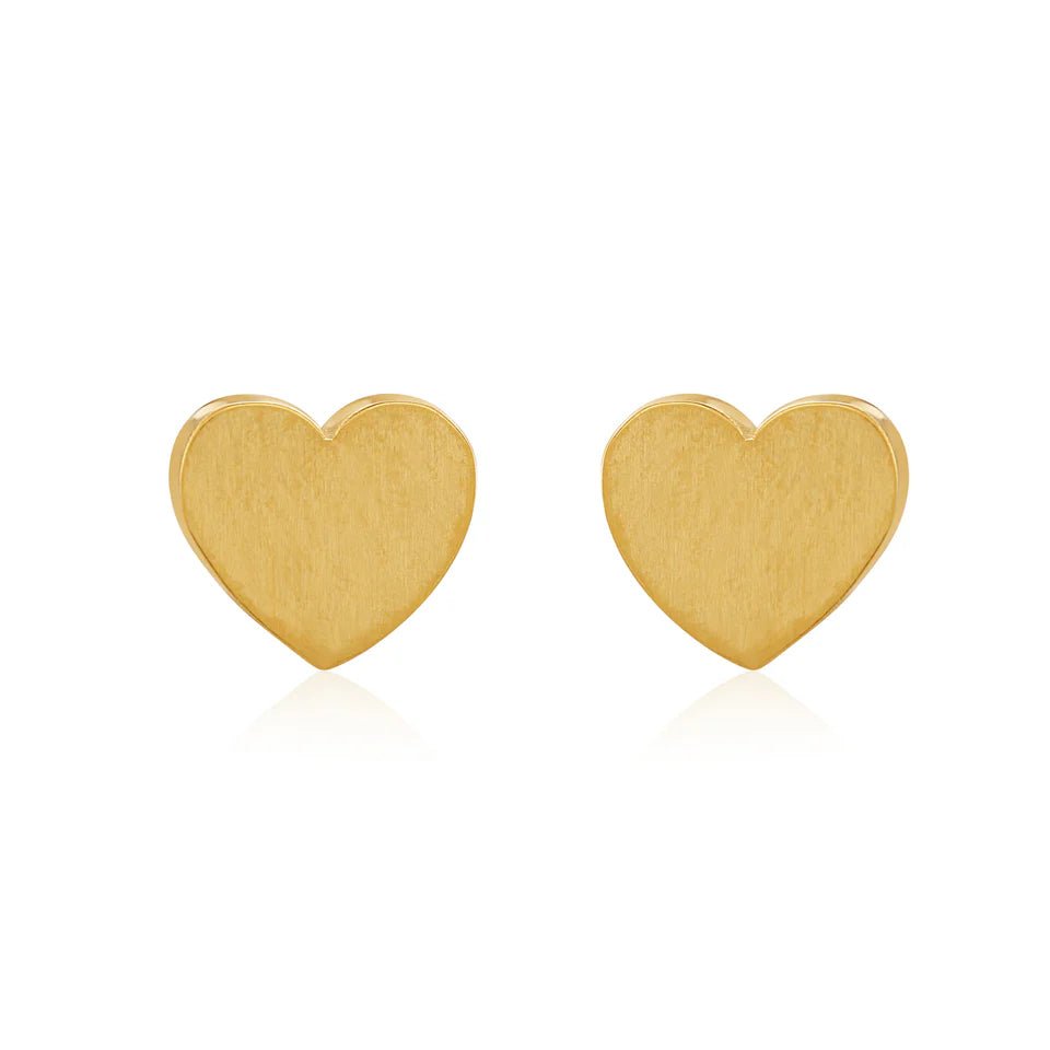 Gold Heart Stud Earrings (Gold Plated) - Coral & Mint from thetraditionalgiftshop.pro