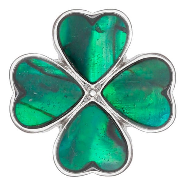 Green Four Leaf Clover Paua Shell Pin Badge - Tide Jewellery from thetraditionalgiftshop.pro
