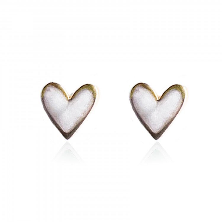 Heart Stud Earrings (Gold Plated) - Coral & Mint from thetraditionalgiftshop.pro