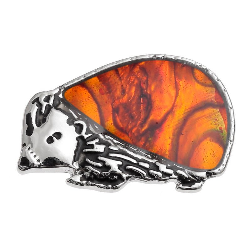 Hedgehog Paua Shell Pin Badge - Tide Jewellery from thetraditionalgiftshop.pro