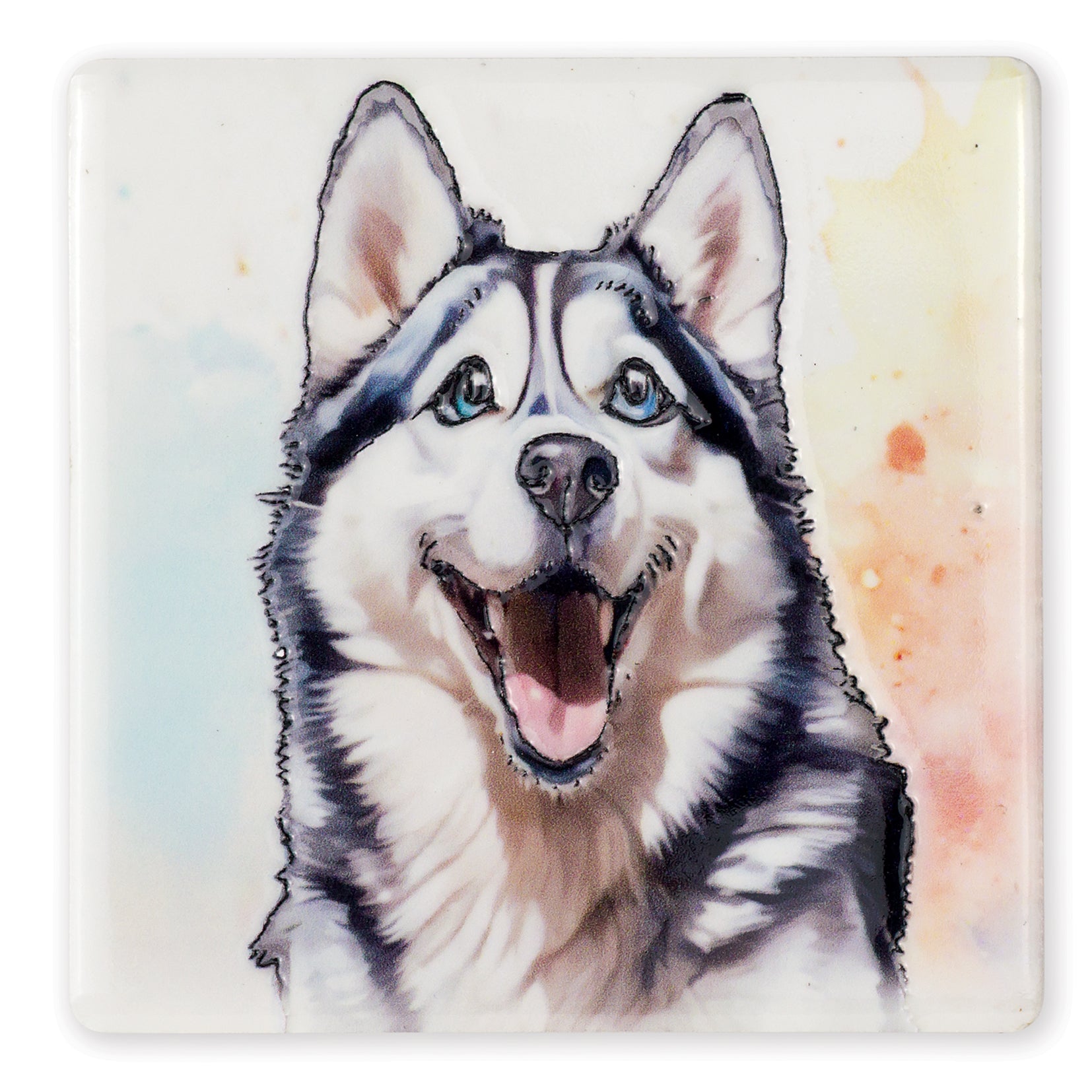 Husky Ceramic Art Coaster - Art of Arora from thetraditionalgiftshop.pro