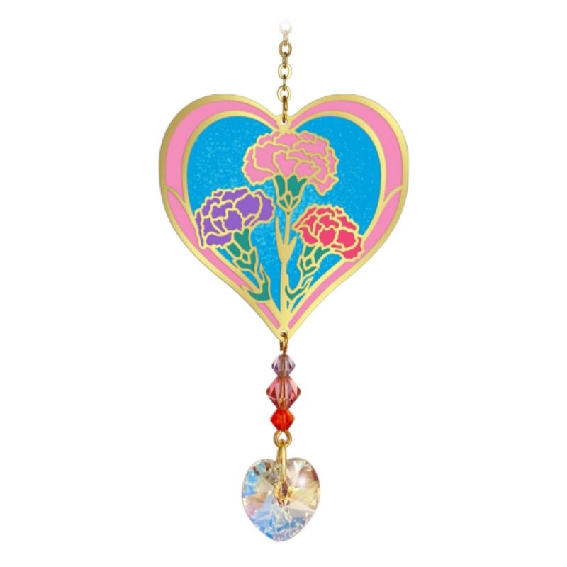 January (Carnation) Birth Month Flower Suncatcher - Wild Things Crystal from thetraditionalgiftshop.pro