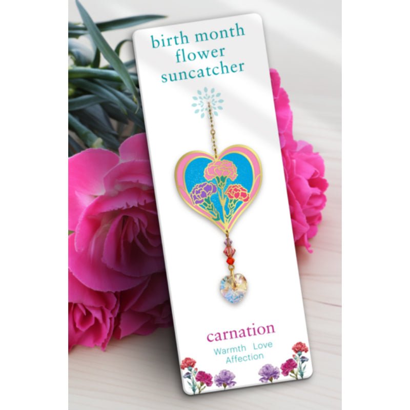 January (Carnation) Birth Month Flower Suncatcher - Wild Things Crystal from thetraditionalgiftshop.pro