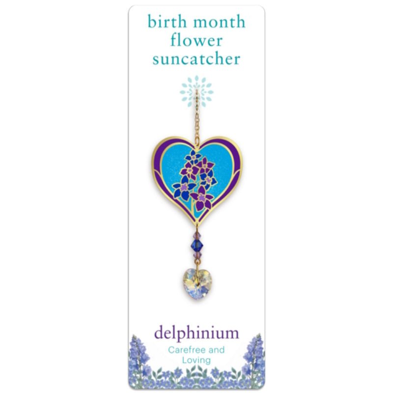 July (Delphinium) Birth Month Flower Suncatcher - Wild Things Crystal from thetraditionalgiftshop.pro