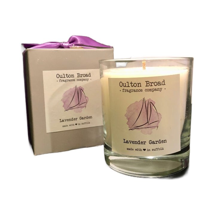 Lavender Garden Glass Jar Candle - Oulton Broad Fragrance Company from thetraditionalgiftshop.pro