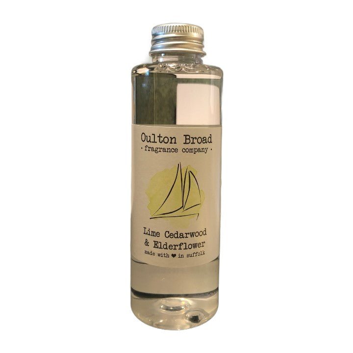 Lime, Cedarwood & Elderflower Reed Diffuser Refill Oil - Oulton Broad Fragrance Company from thetraditionalgiftshop.pro