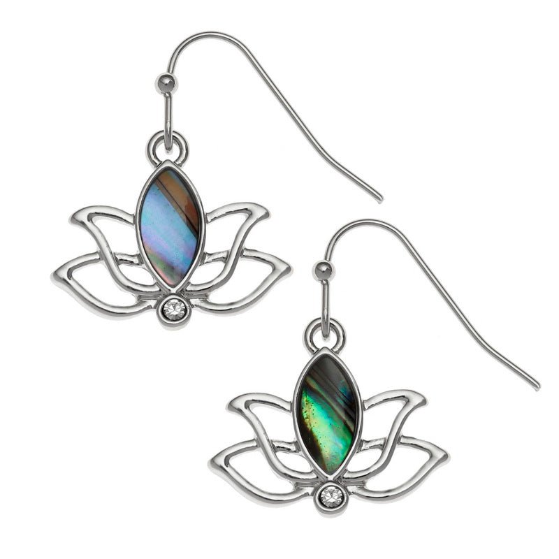 Lotus Flower Paua Shell Earrings - Tide Jewellery from thetraditionalgiftshop.pro