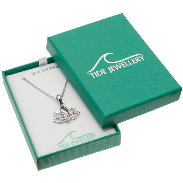 Lotus Flower Paua Shell Necklace - Tide Jewellery from thetraditionalgiftshop.pro