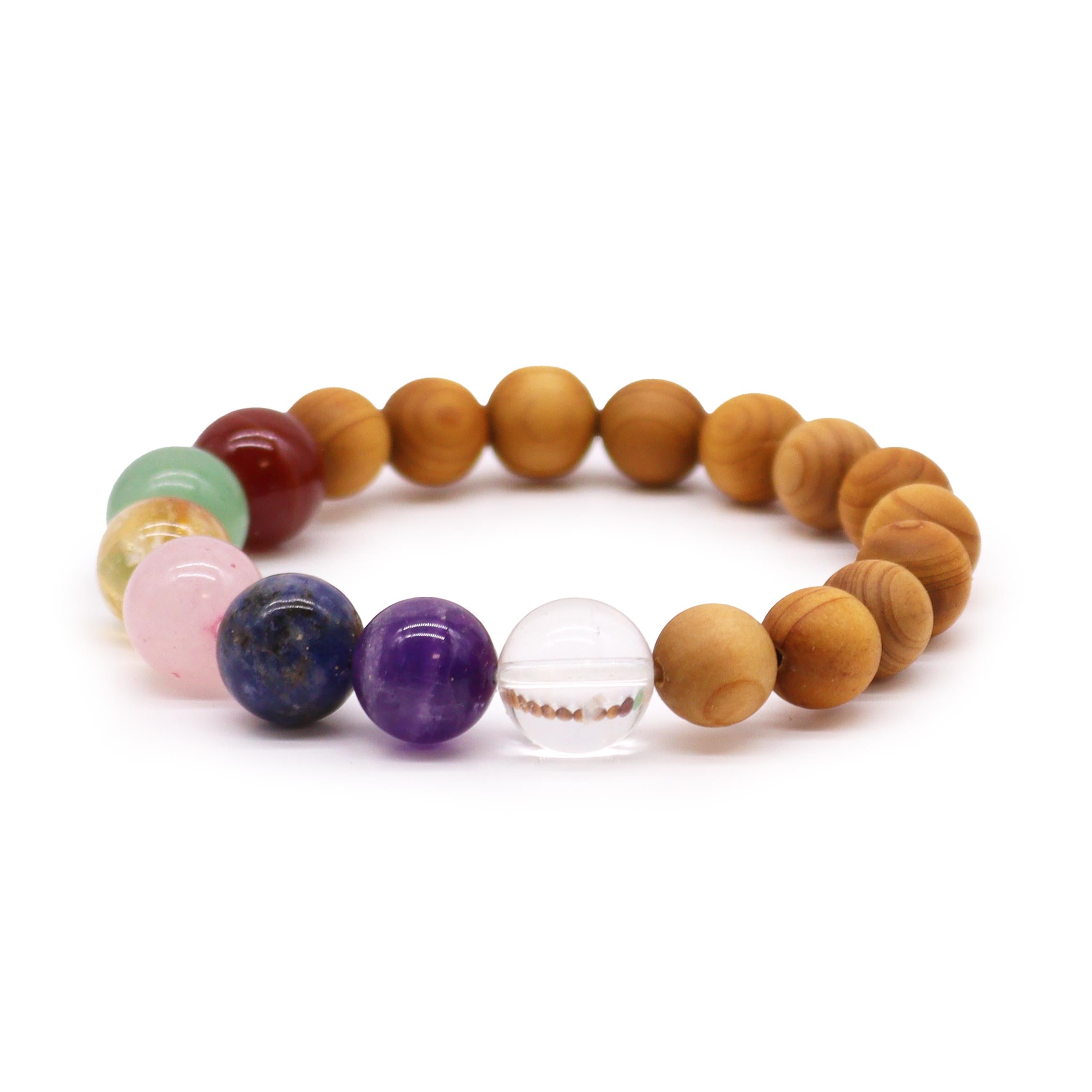 Multi Gemstone Cedarwood Bracelet - 7 Chakra - Gemstone Bracelets from thetraditionalgiftshop.pro