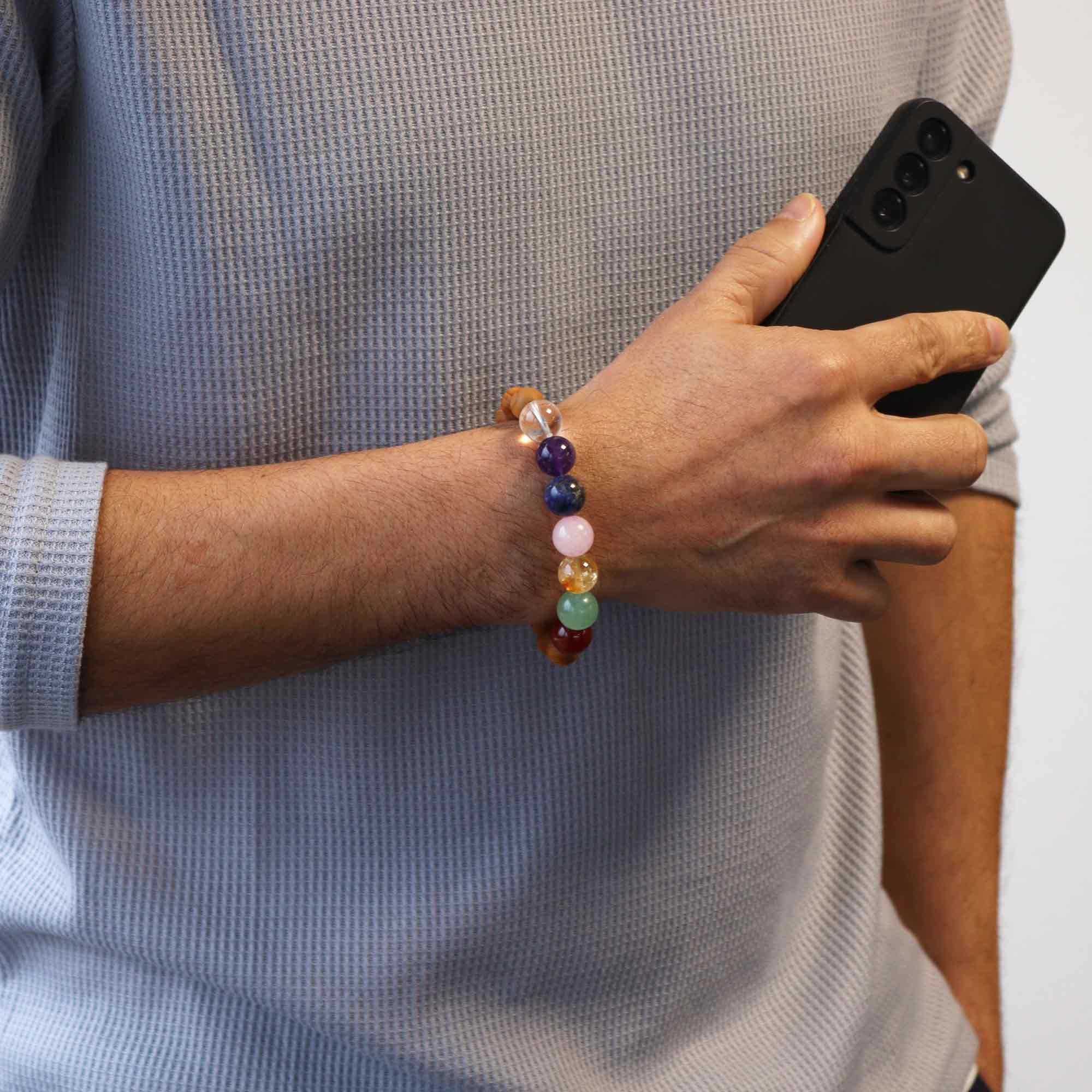 Multi Gemstone Cedarwood Bracelet - 7 Chakra - Gemstone Bracelets from thetraditionalgiftshop.pro