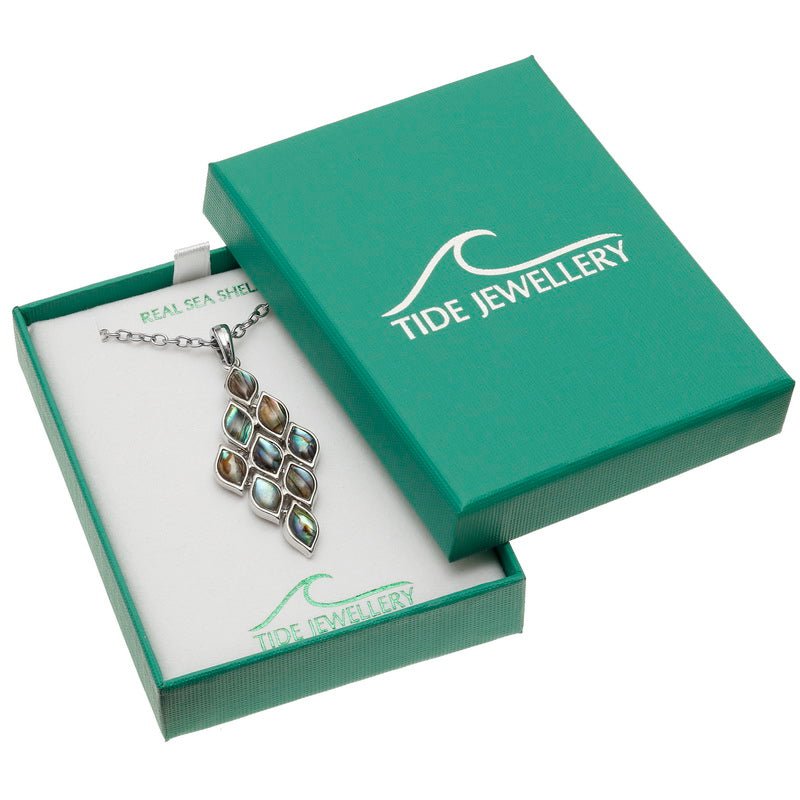 Natural Articulated Diamond Paua Shell Necklace - Tide Jewellery from thetraditionalgiftshop.pro