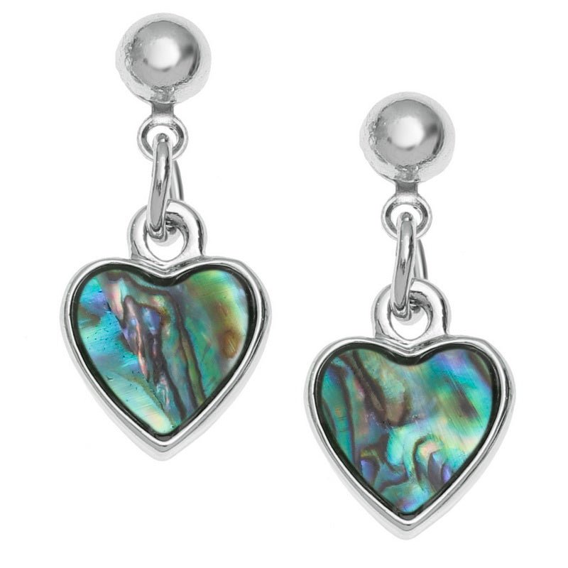 Natural Drop Heart Paua Shell Stud Earrings - Tide Jewellery from thetraditionalgiftshop.pro