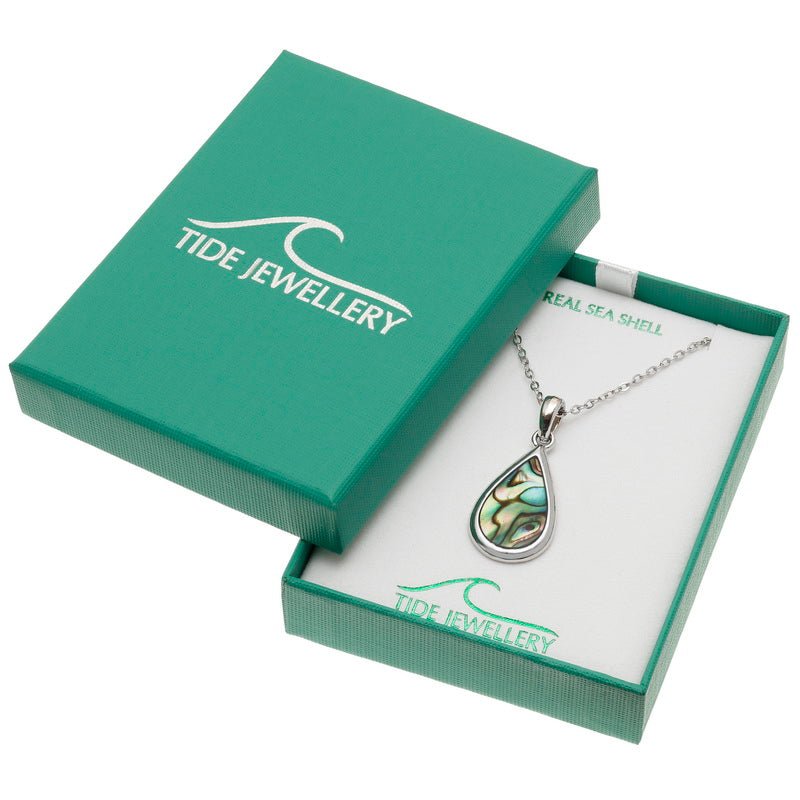 Natural Teardrop Paua Shell Necklace - Tide Jewellery from thetraditionalgiftshop.pro