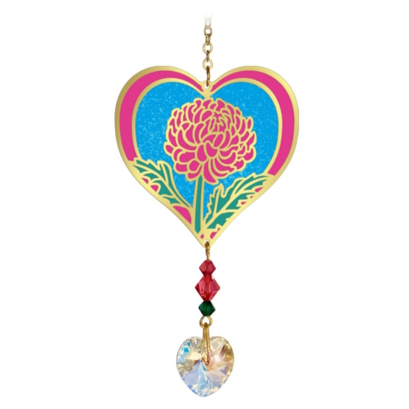 November (Chrysanthemum) Birth Month Flower Suncatcher - Wild Things Crystal from thetraditionalgiftshop.pro