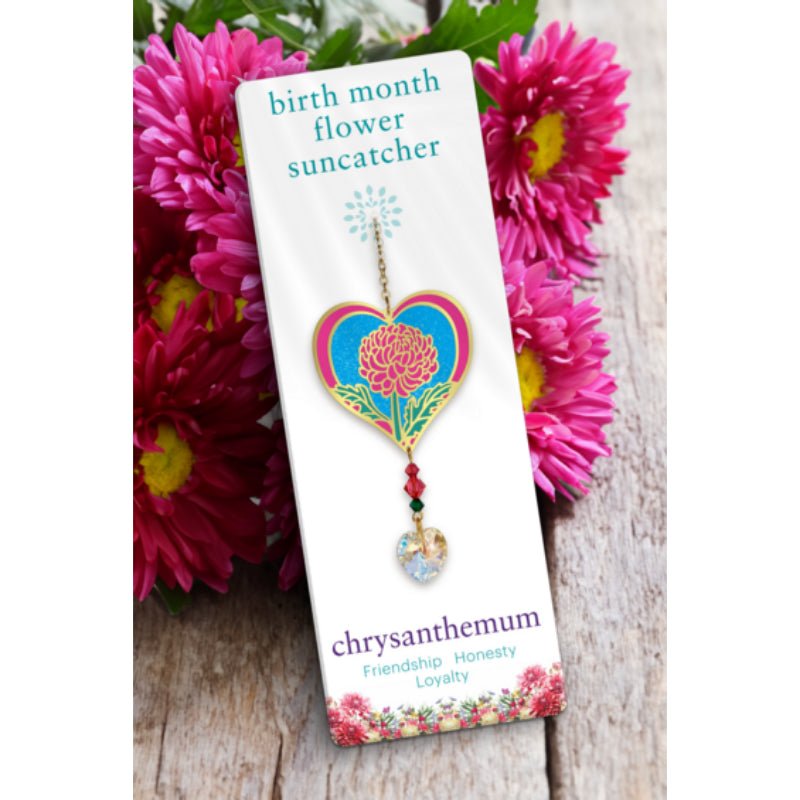 November (Chrysanthemum) Birth Month Flower Suncatcher - Wild Things Crystal from thetraditionalgiftshop.pro
