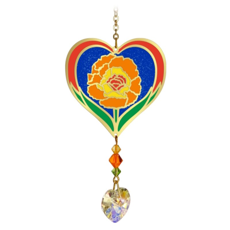 October (Marigold) Birth Month Flower Suncatcher - Wild Things Crystal from thetraditionalgiftshop.pro