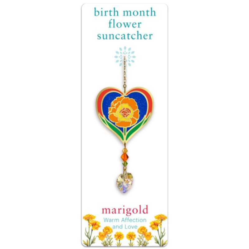 October (Marigold) Birth Month Flower Suncatcher - Wild Things Crystal from thetraditionalgiftshop.pro