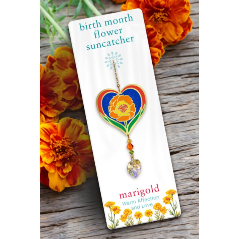 October (Marigold) Birth Month Flower Suncatcher - Wild Things Crystal from thetraditionalgiftshop.pro