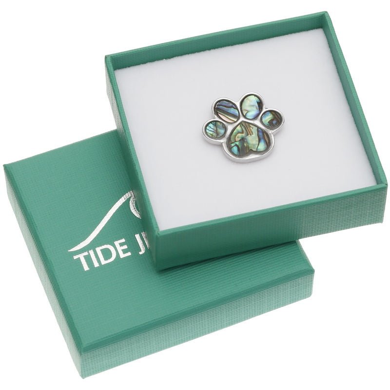 Pet Paw Paua Shell Pin Badge - Tide Jewellery from thetraditionalgiftshop.pro