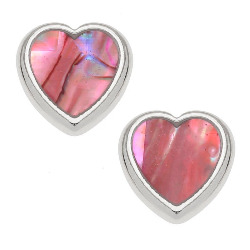 Pink Heart Paua Shell Earrings - Tide Jewellery from thetraditionalgiftshop.pro
