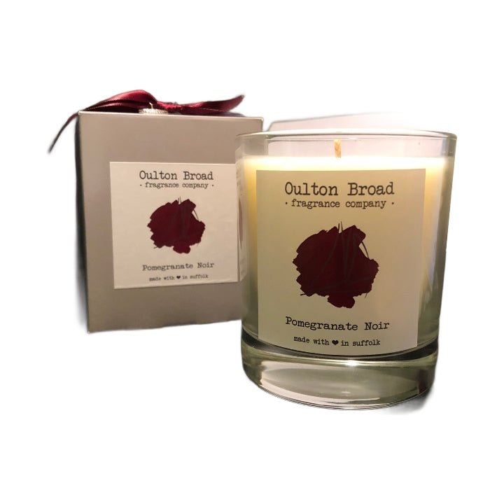 Pomegranate Noir Glass Jar Candle - Oulton Broad Fragrance Company from thetraditionalgiftshop.pro