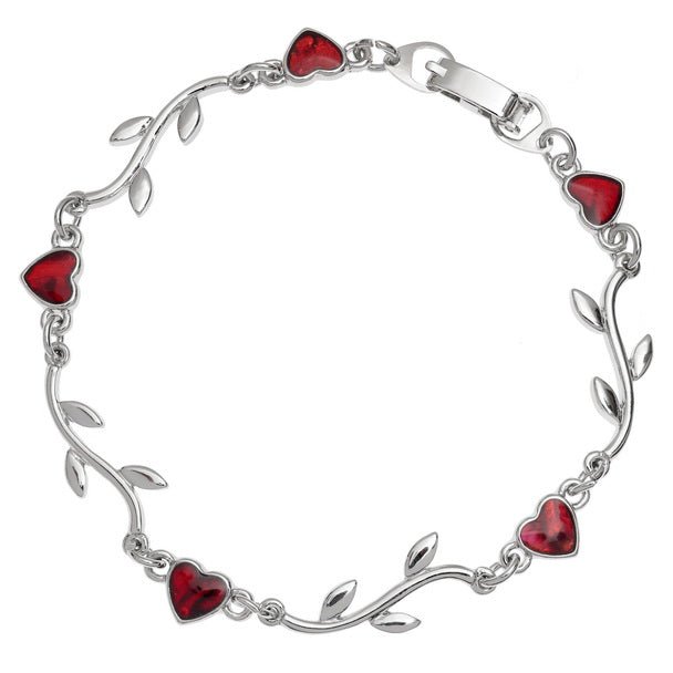 Red Heart and Branch Paua Shell Bracelet - Tide Jewellery from thetraditionalgiftshop.pro