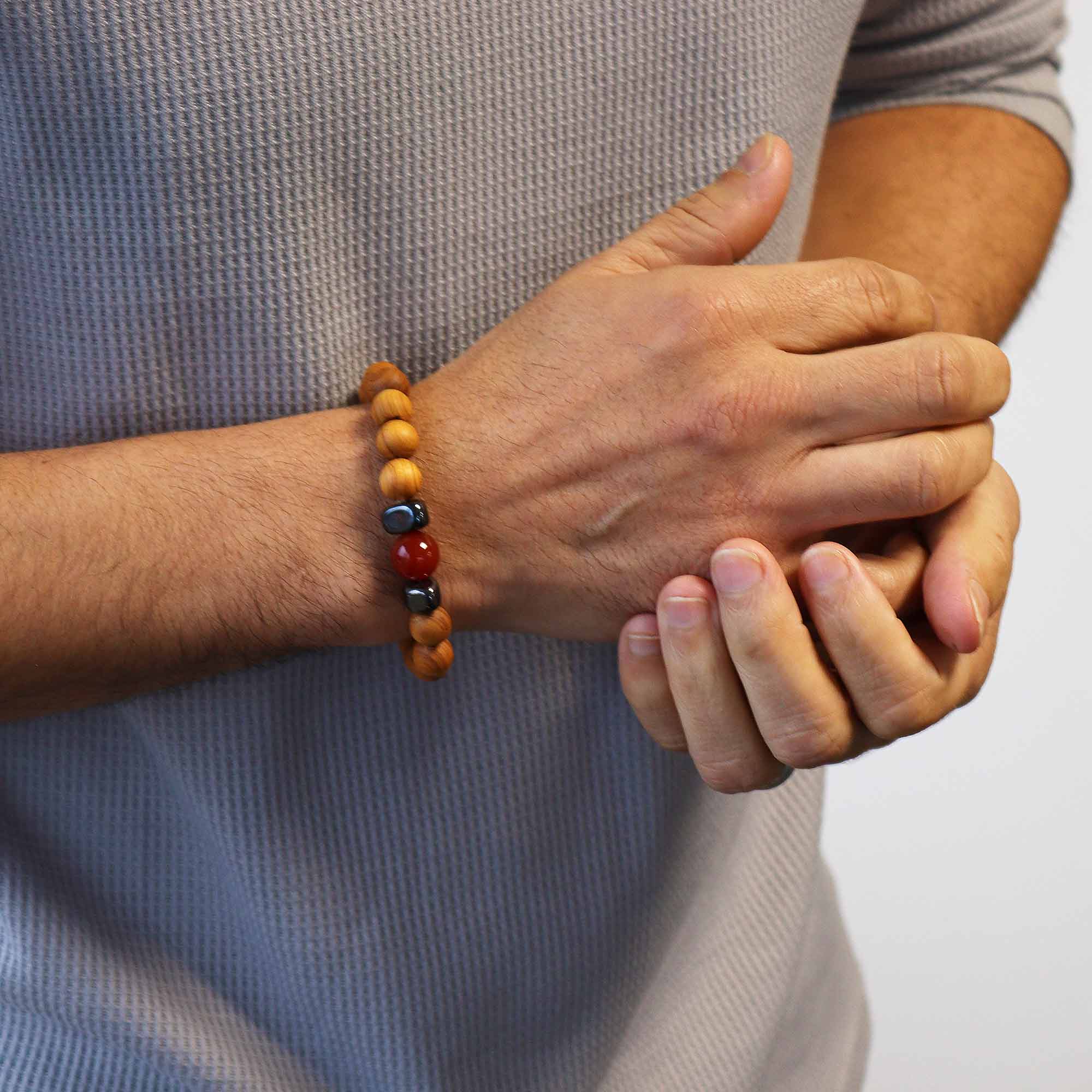 Red Jasper Gemstone Cedarwood Bracelet - Root Chakra - Gemstone Bracelets from thetraditionalgiftshop.pro