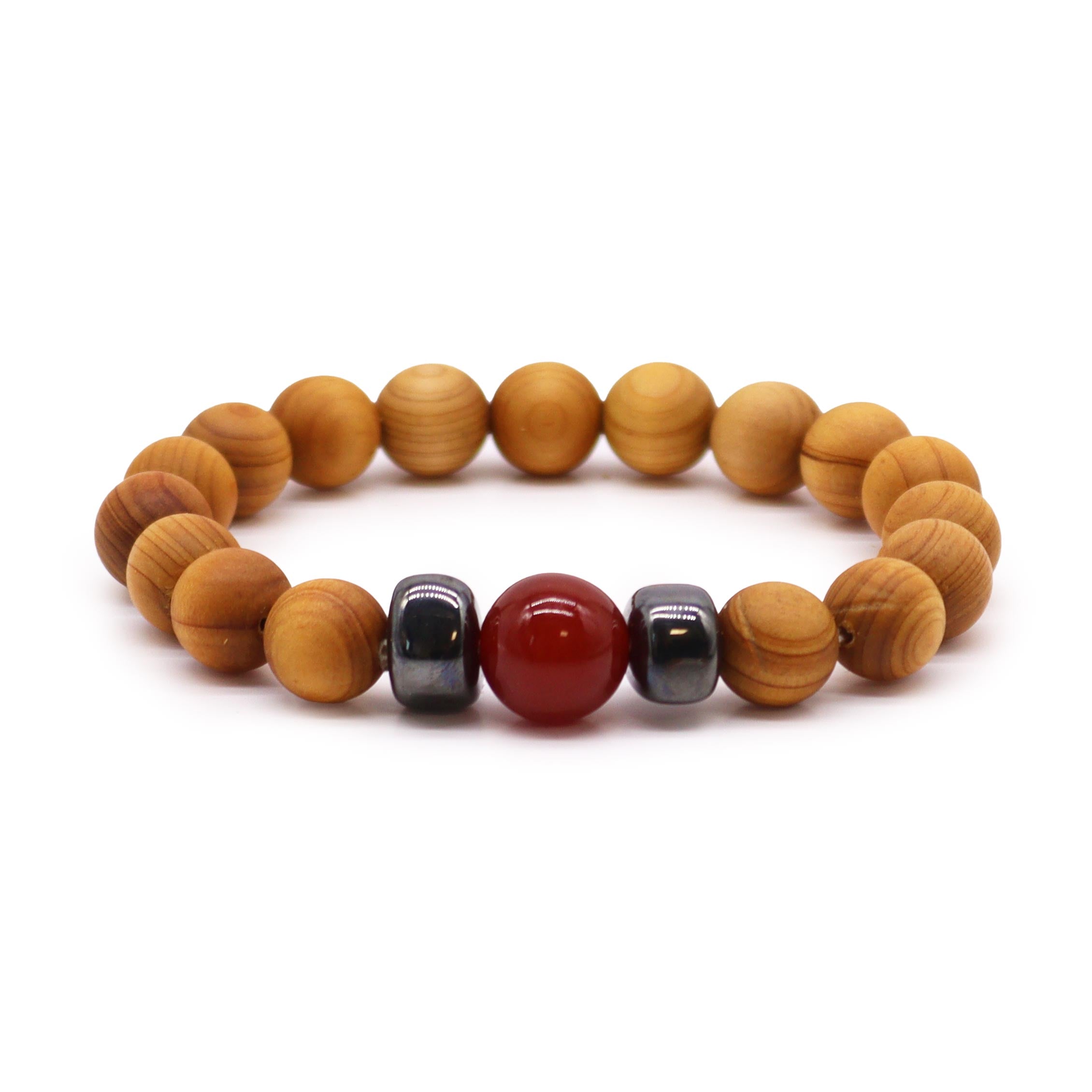 Red Jasper Gemstone Cedarwood Bracelet - Root Chakra - Gemstone Bracelets from thetraditionalgiftshop.pro