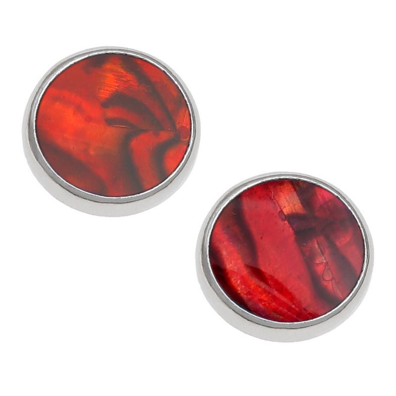 Red Round Paua Shell Earrings - Tide Jewellery from thetraditionalgiftshop.pro