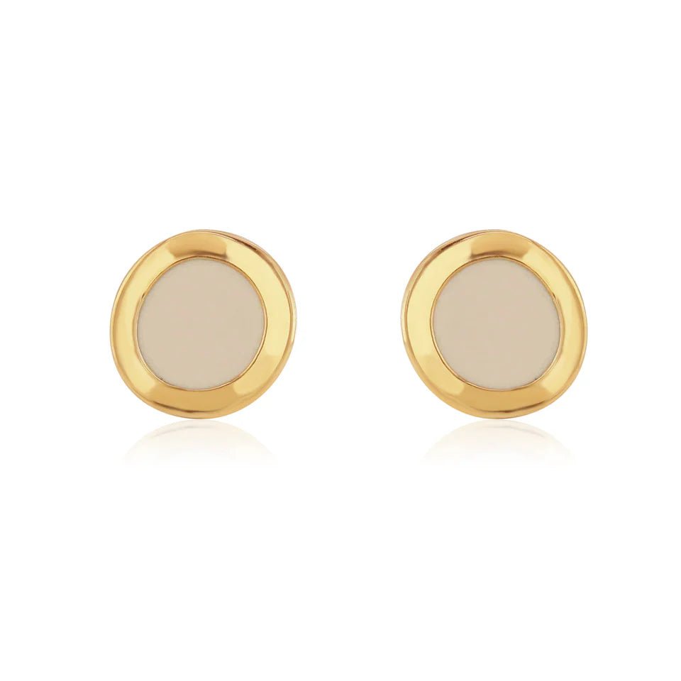 Sand Stud Earrings (Gold Plated) - Coral & Mint from thetraditionalgiftshop.pro