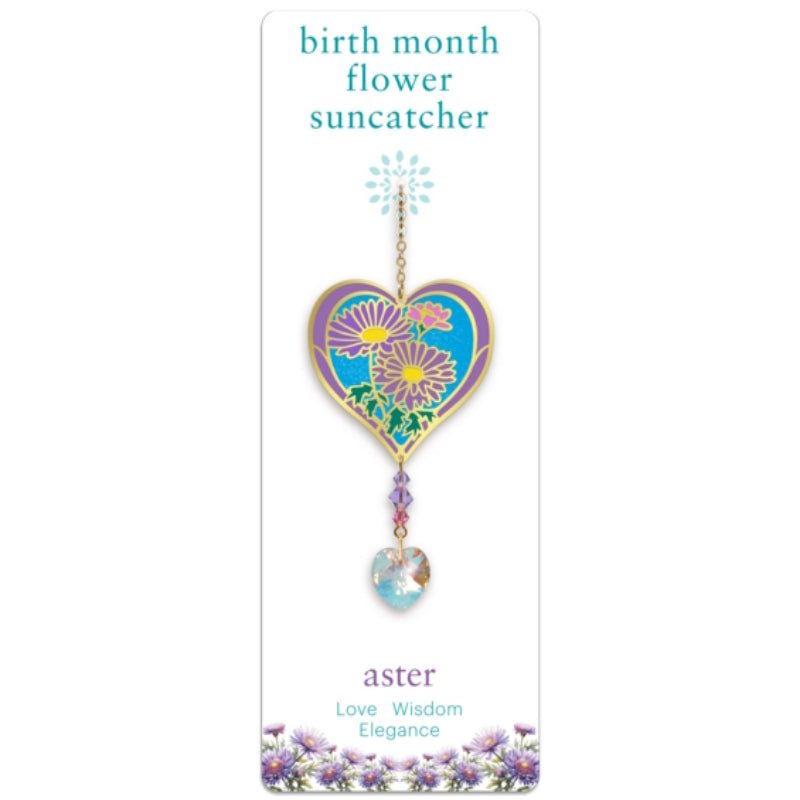 September (Aster) Birth Month Flower Suncatcher - Wild Things Crystal from thetraditionalgiftshop.pro