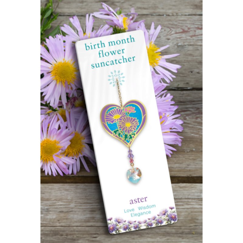 September (Aster) Birth Month Flower Suncatcher - Wild Things Crystal from thetraditionalgiftshop.pro