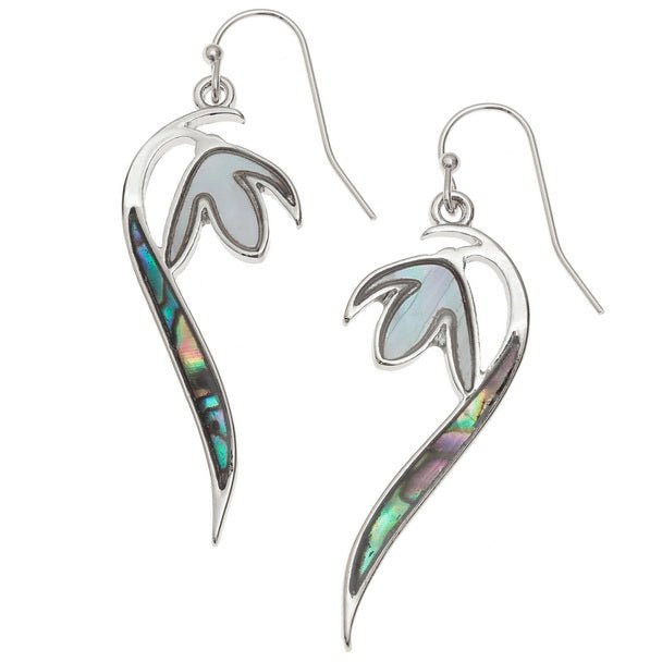 Snowdrop Paua Shell Long Drop Earrings - Tide Jewellery from thetraditionalgiftshop.pro