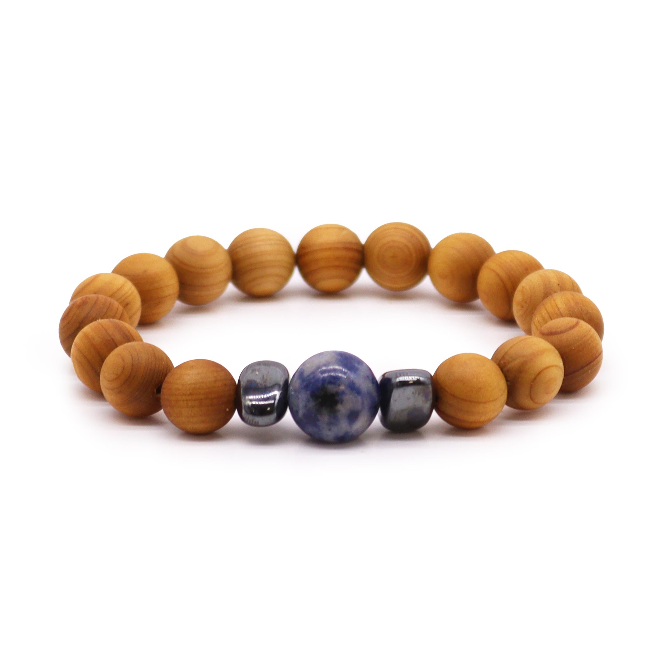 Sodalite Gemstone Cedarwood Bracelet - Throat Chakra - Gemstone Bracelets from thetraditionalgiftshop.pro