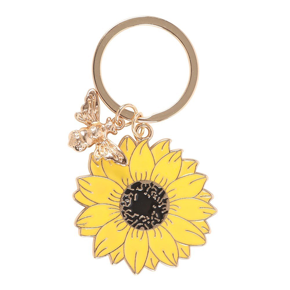 Sunflower & Bee Keyring - Jones Home & Gift from thetraditionalgiftshop.pro